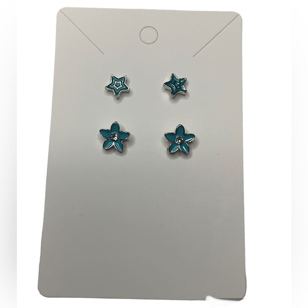 Star and flower earring set